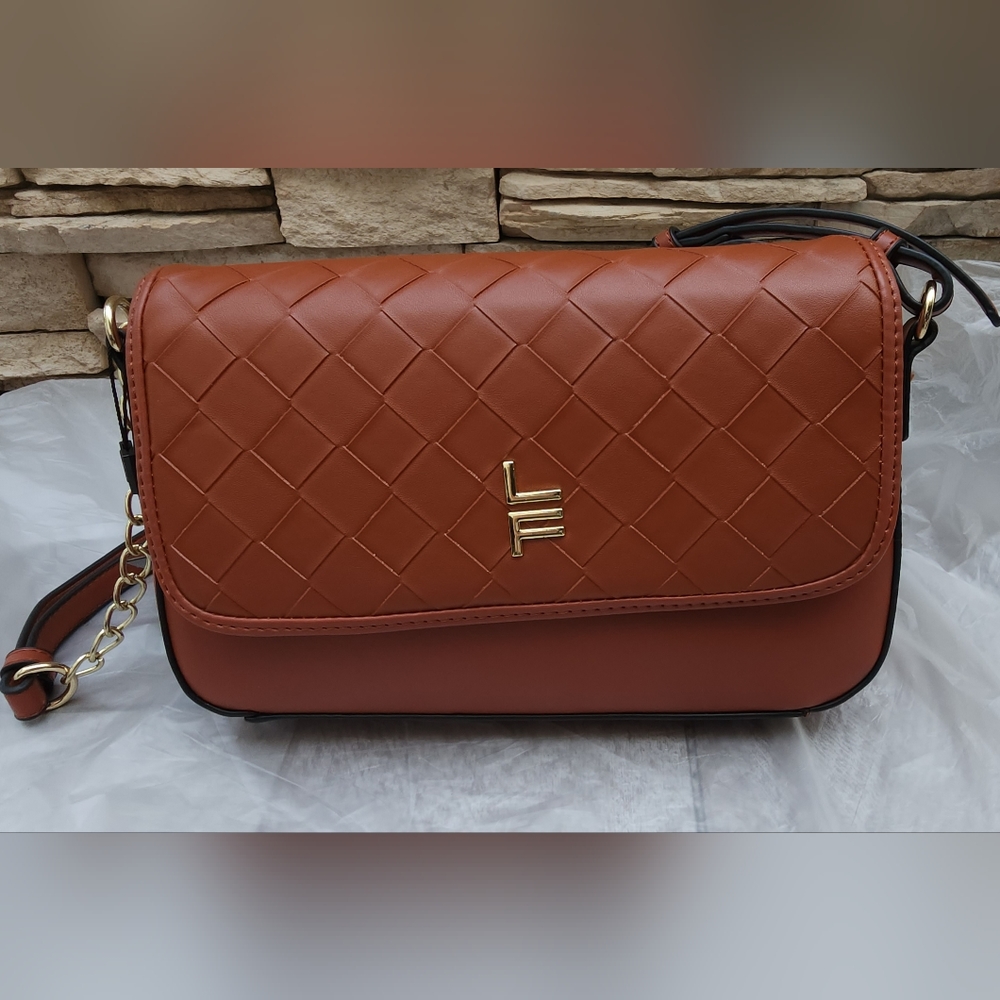 London Fog Lily Woven Crossbody Bag